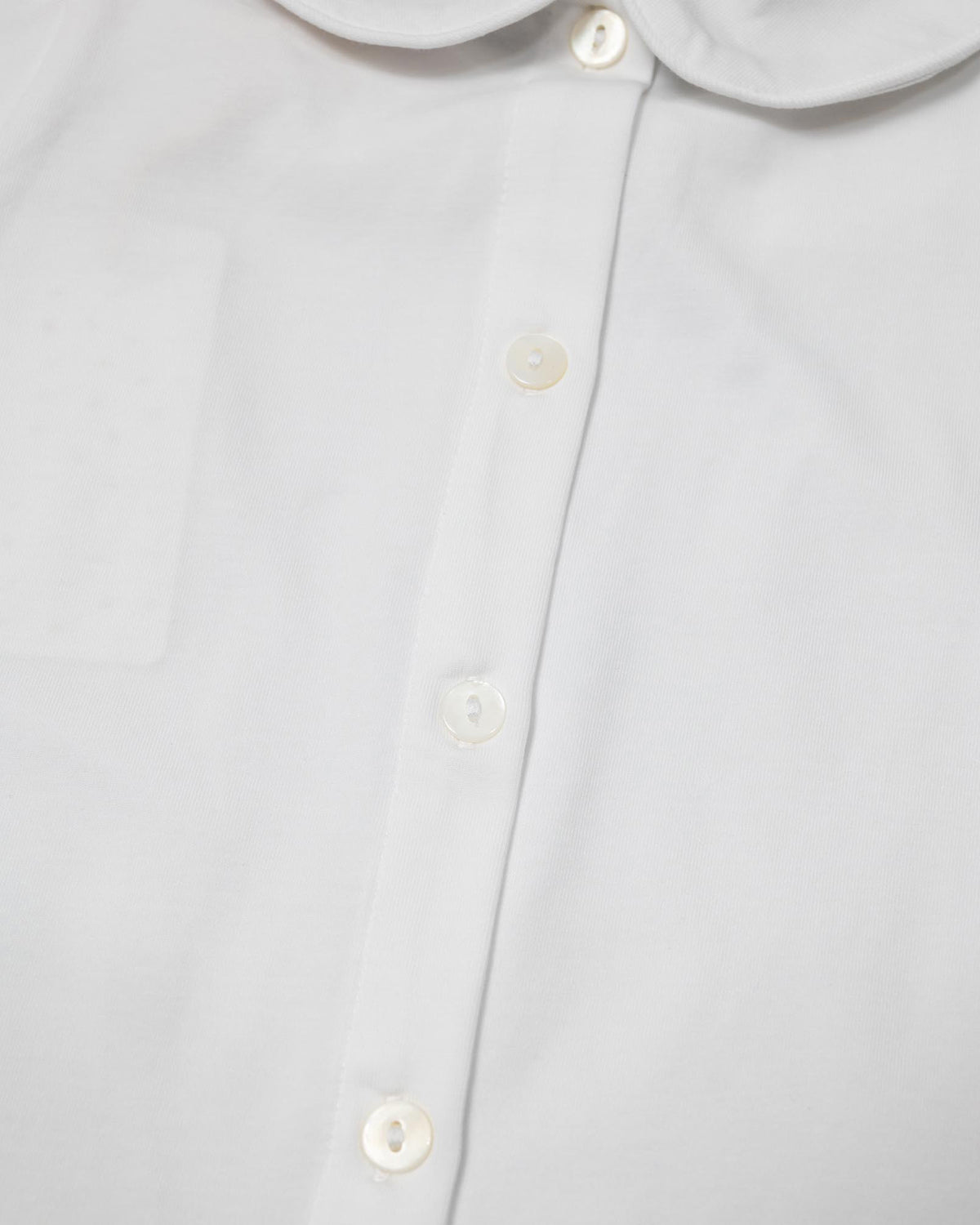 White Knit Girls Short Sleeve Shirt Smockingbird
