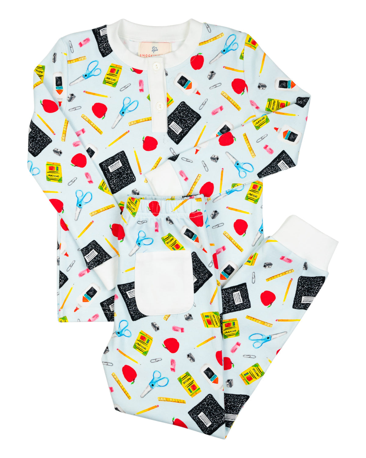 School Supplies Pajamas Set- FINAL SALE Smockingbird