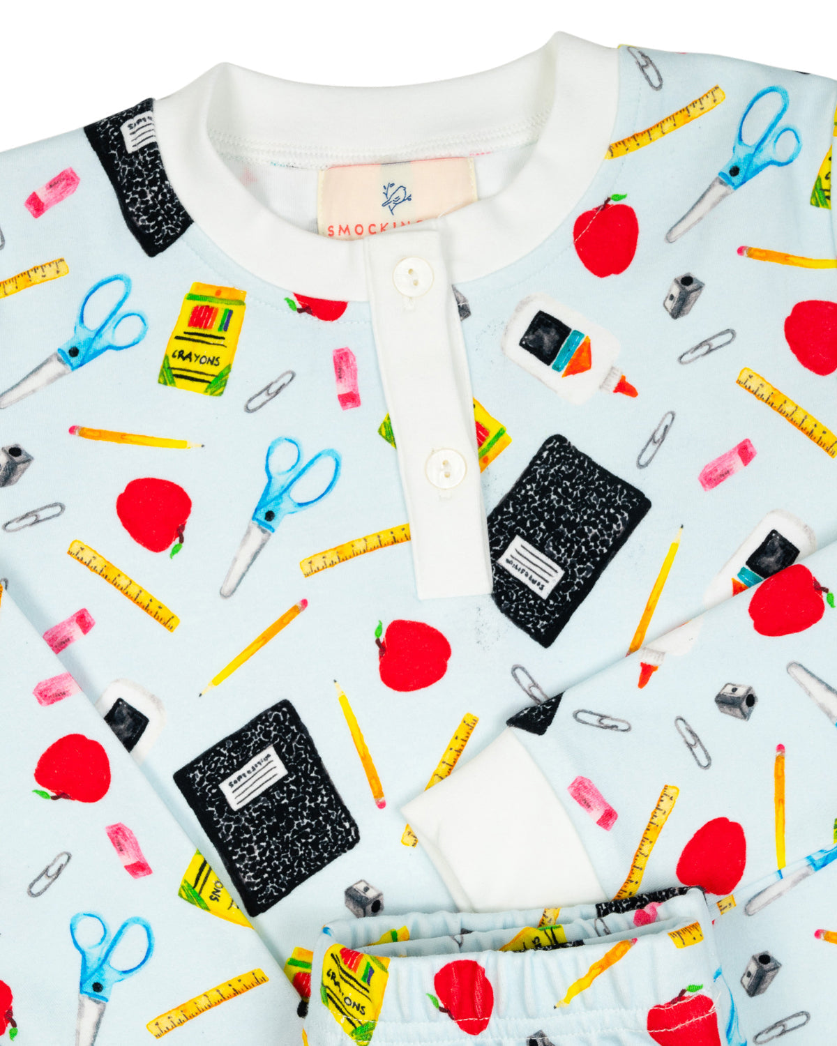 School Supplies Pajamas Set- FINAL SALE Smockingbird
