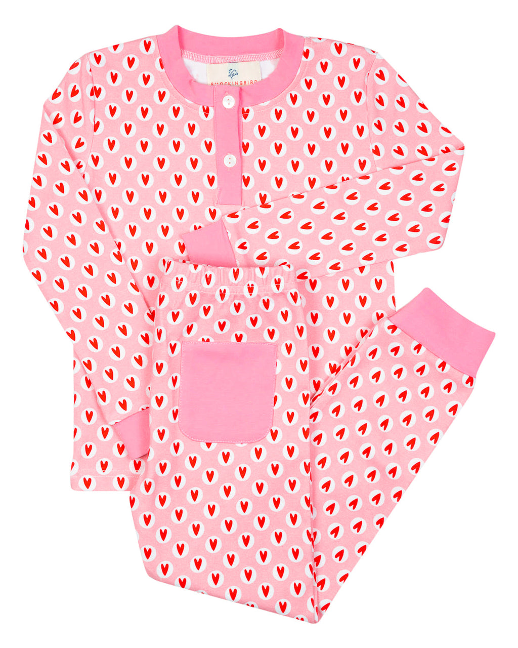Valentine Hearts Knit Pajama Set- FINAL SALE