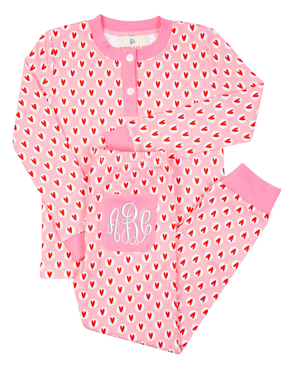 Valentine Hearts Knit Pajama Set- FINAL SALE