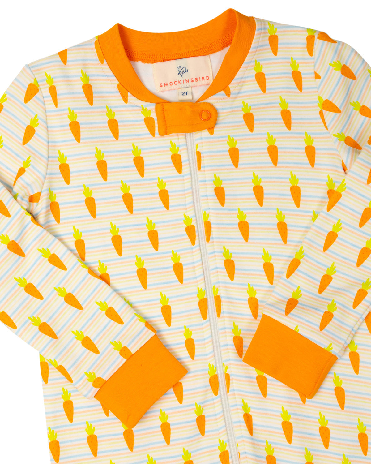 Carrots Striped Knit Zip Up Pajamas-FINAL SALE Smockingbird