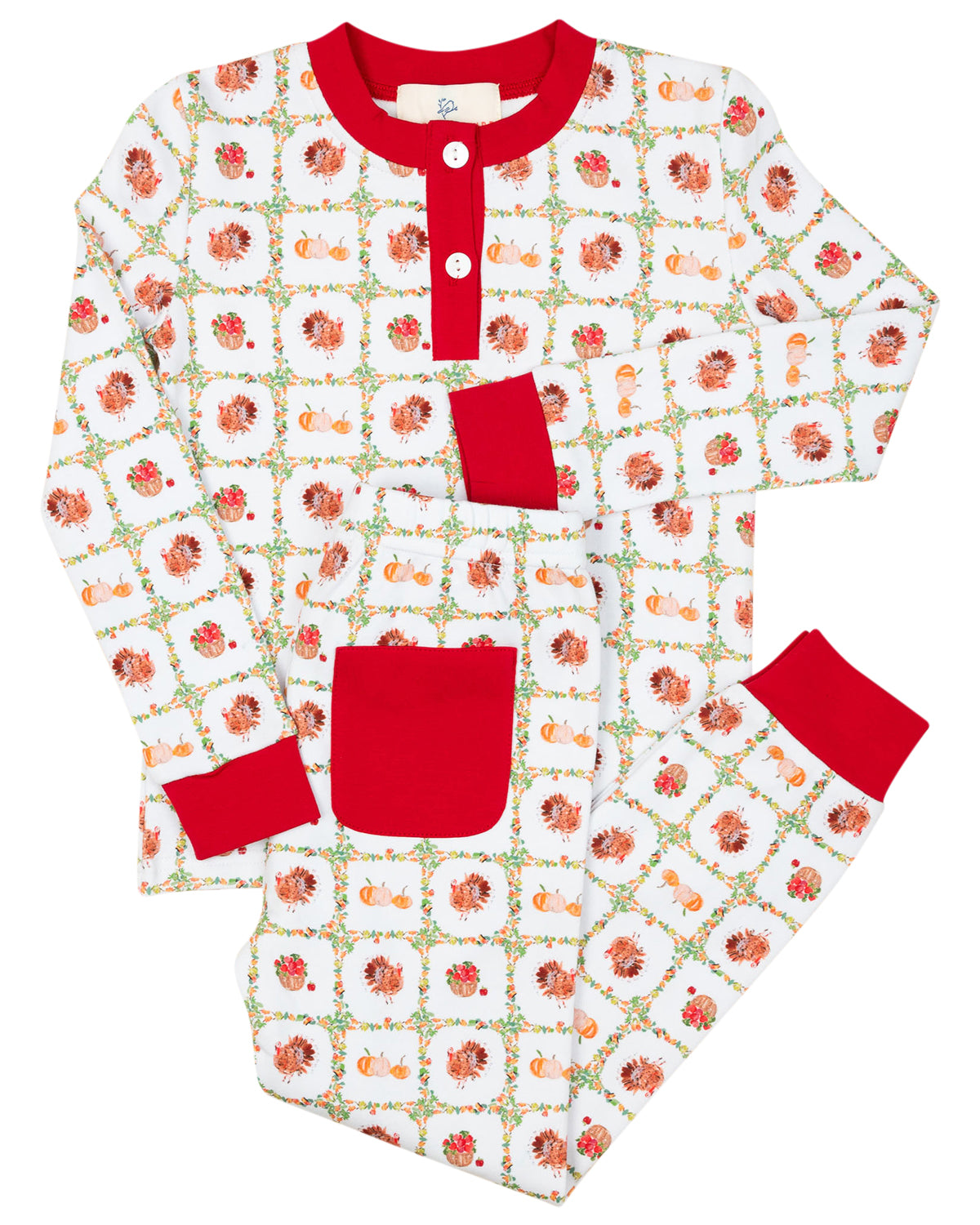 Turkey Time Tartan Knit Pajama Set- FINAL SALE Smockingbird