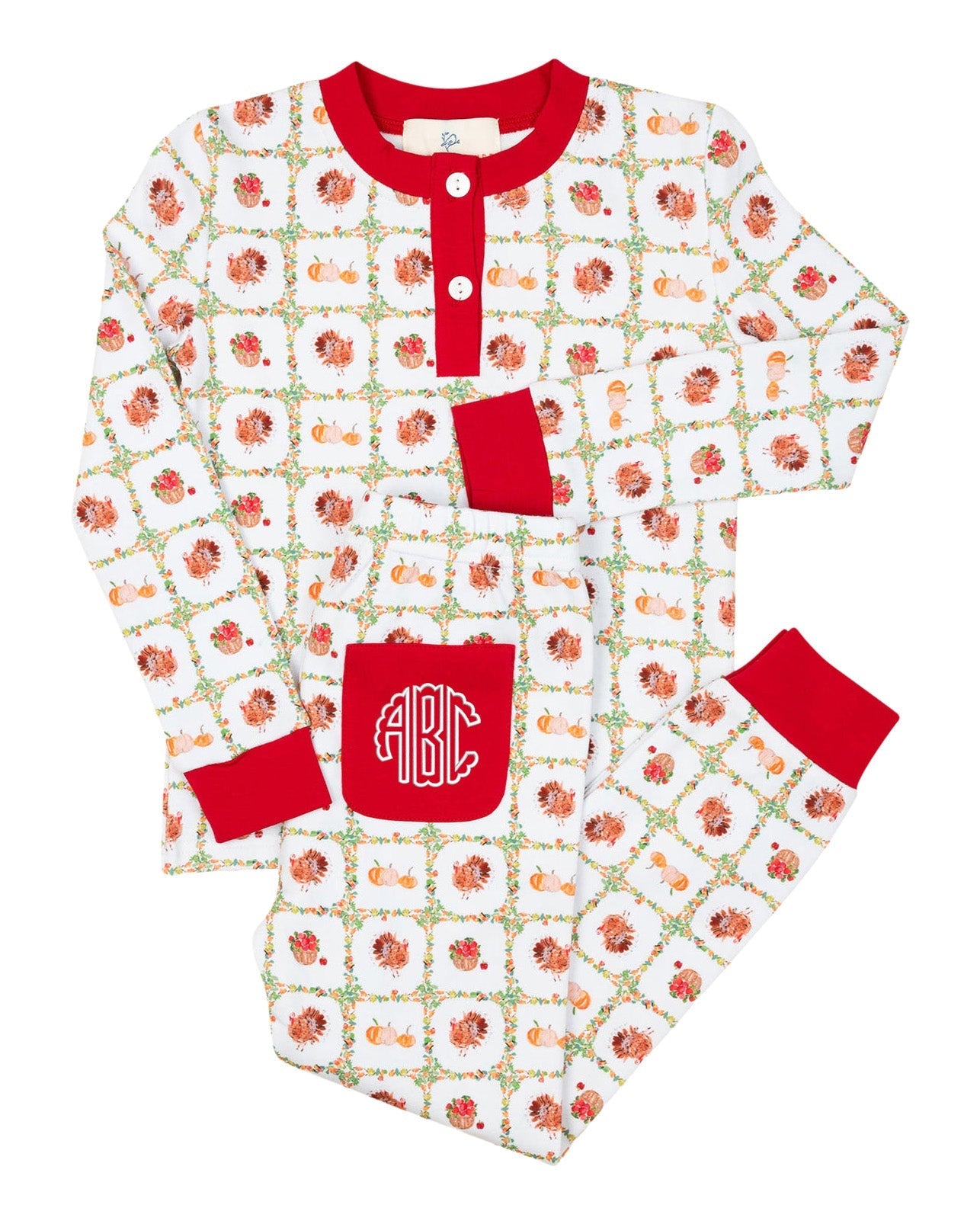 Turkey Time Tartan Knit Pajama Set- FINAL SALE Smockingbird