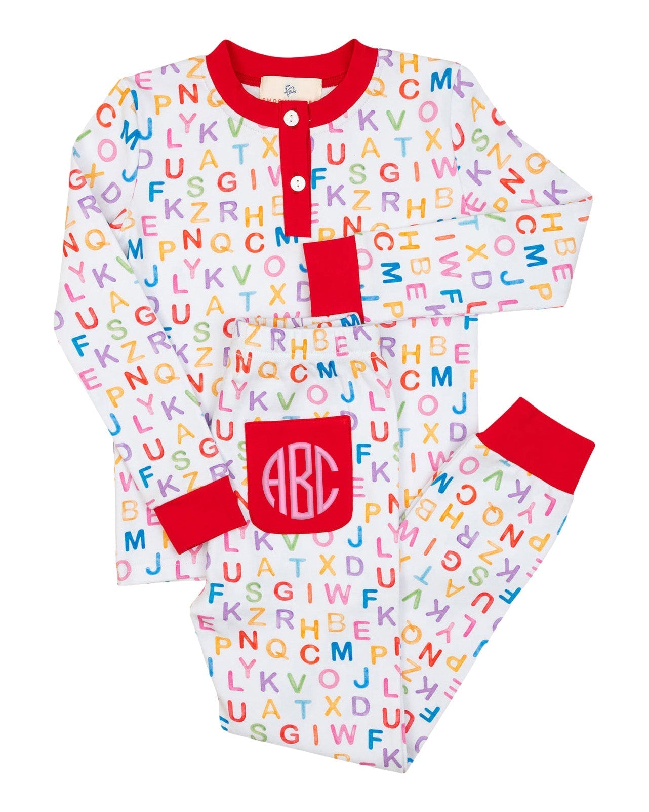 ABC Knit Pajama Set- FINAL SALE Smockingbird