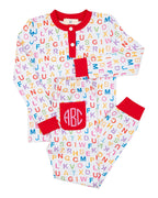 ABC Knit Pajama Set- FINAL SALE Smockingbird