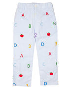 ABC 123 Embroidered Pants- FINAL SALE Smockingbird