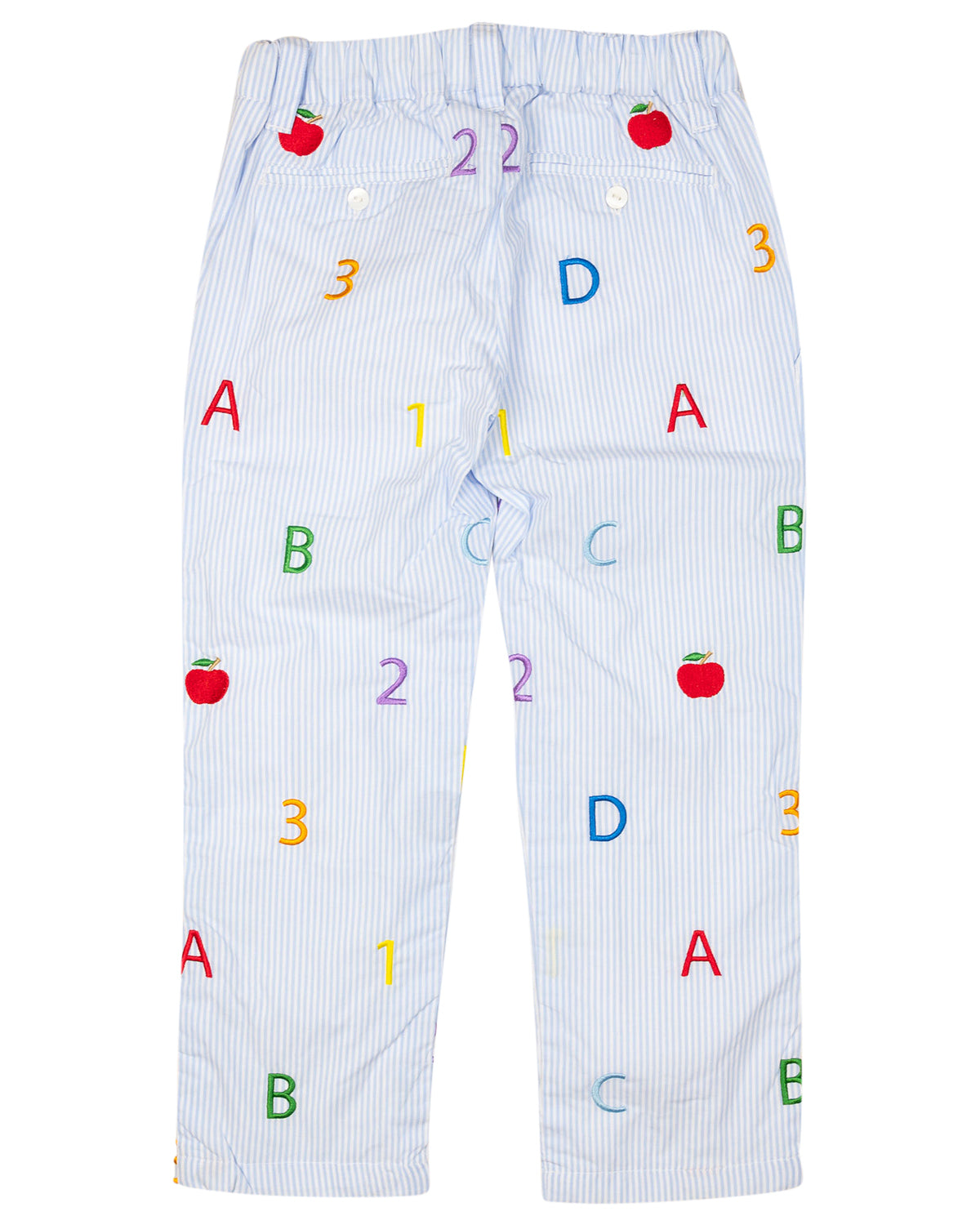 ABC 123 Embroidered Pants- FINAL SALE Smockingbird