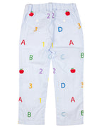 ABC 123 Embroidered Pants- FINAL SALE Smockingbird