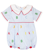 ABC 123 Embroidered Bubble- FINAL SALE Smockingbird