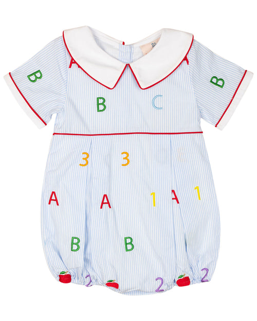 ABC 123 Embroidered Bubble- FINAL SALE Smockingbird