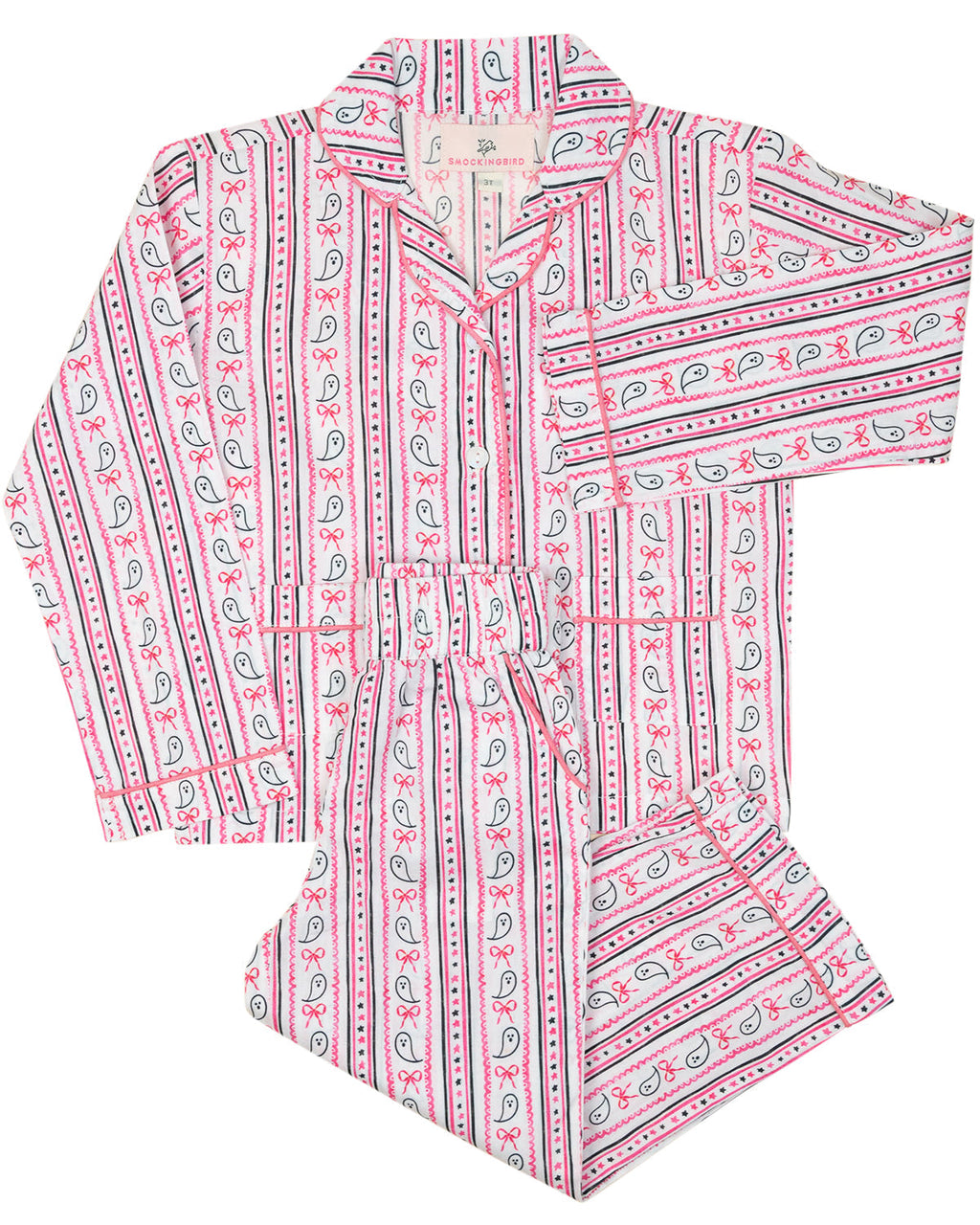 Ghost Stripe with Silver Lurex Pajama Set- FINAL SALE