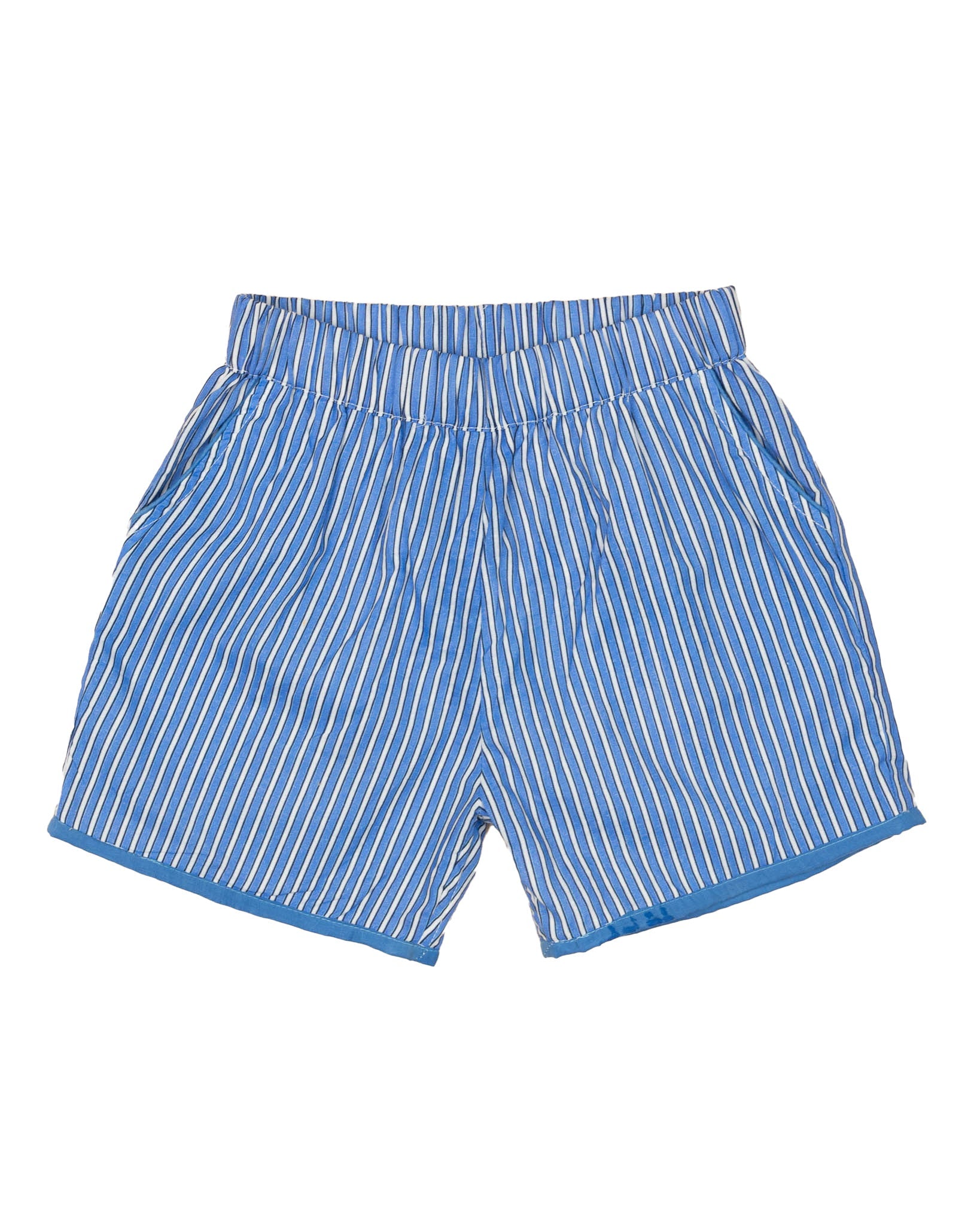 Blue Striped Tucker Shorts-FINAL SALE