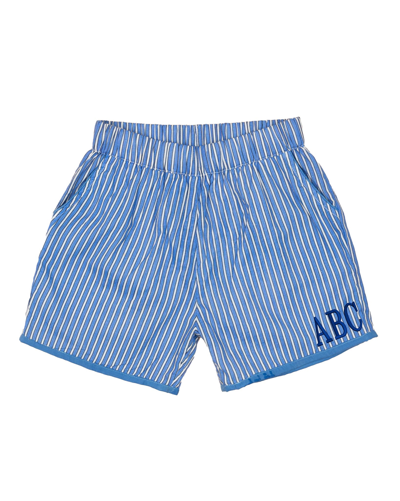 Blue Striped Tucker Shorts-FINAL SALE