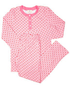 Heart Print Knit Ladies Pajama Set- FINAL SALE Smockingbird