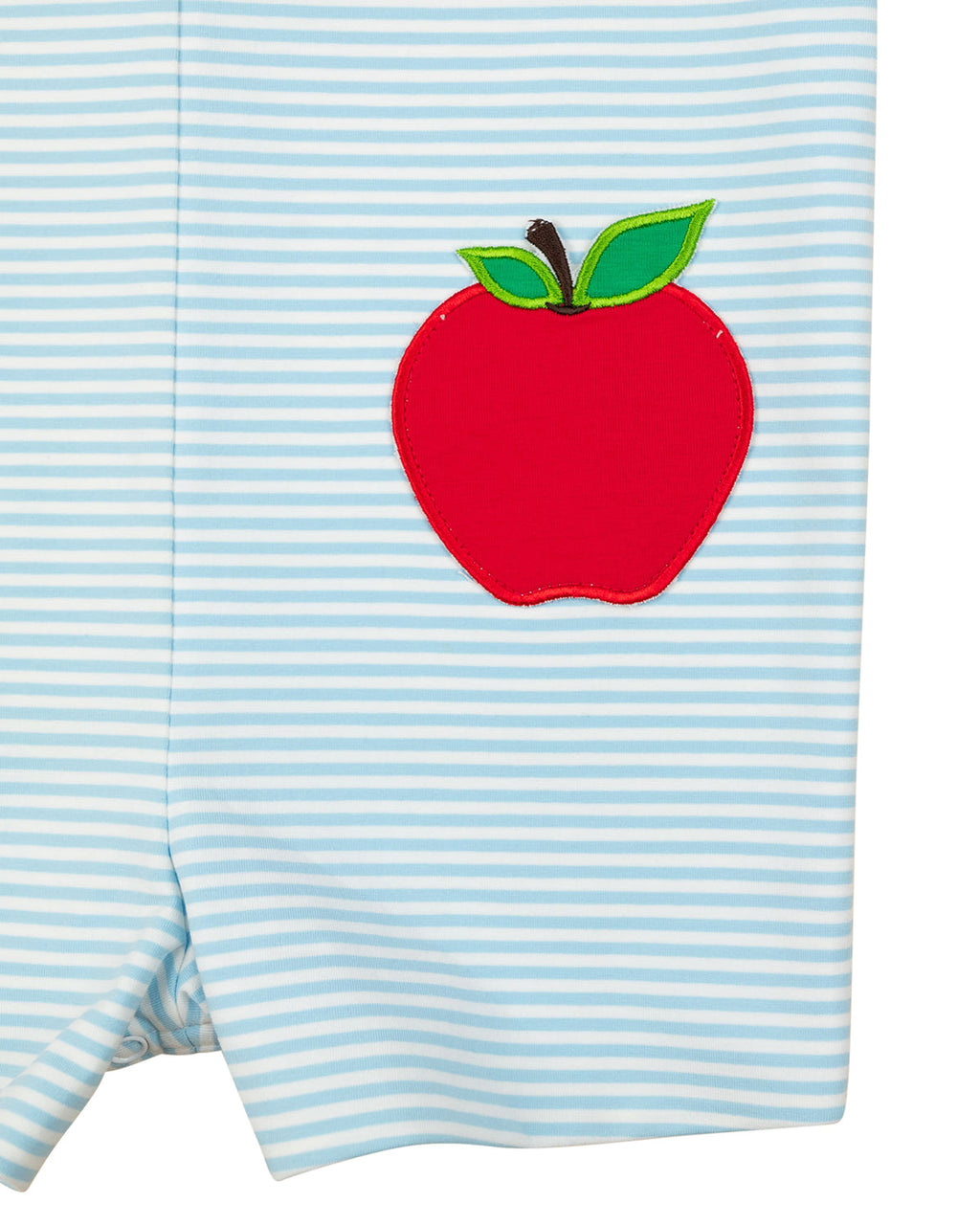 Light Blue Apple Pocket Knit Shortall- FINAL SALE