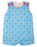 American Flag Gingham Print Shortall- FINAL SALE