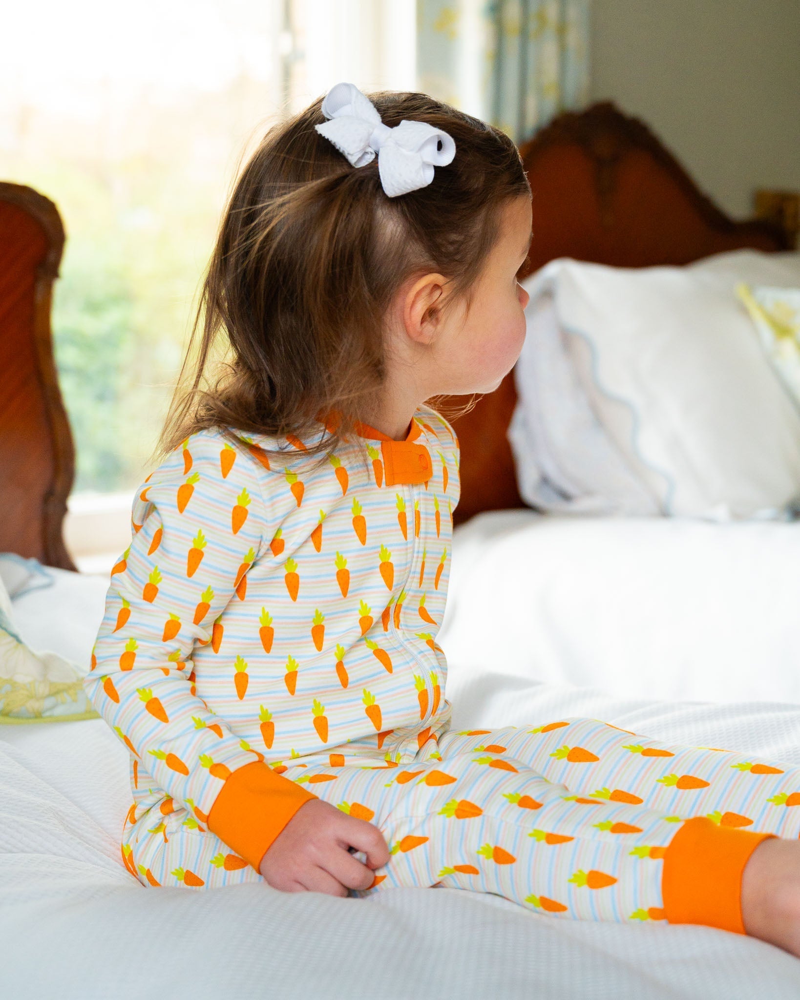 Carrots Striped Knit Zip Up Pajamas-FINAL SALE Smockingbird