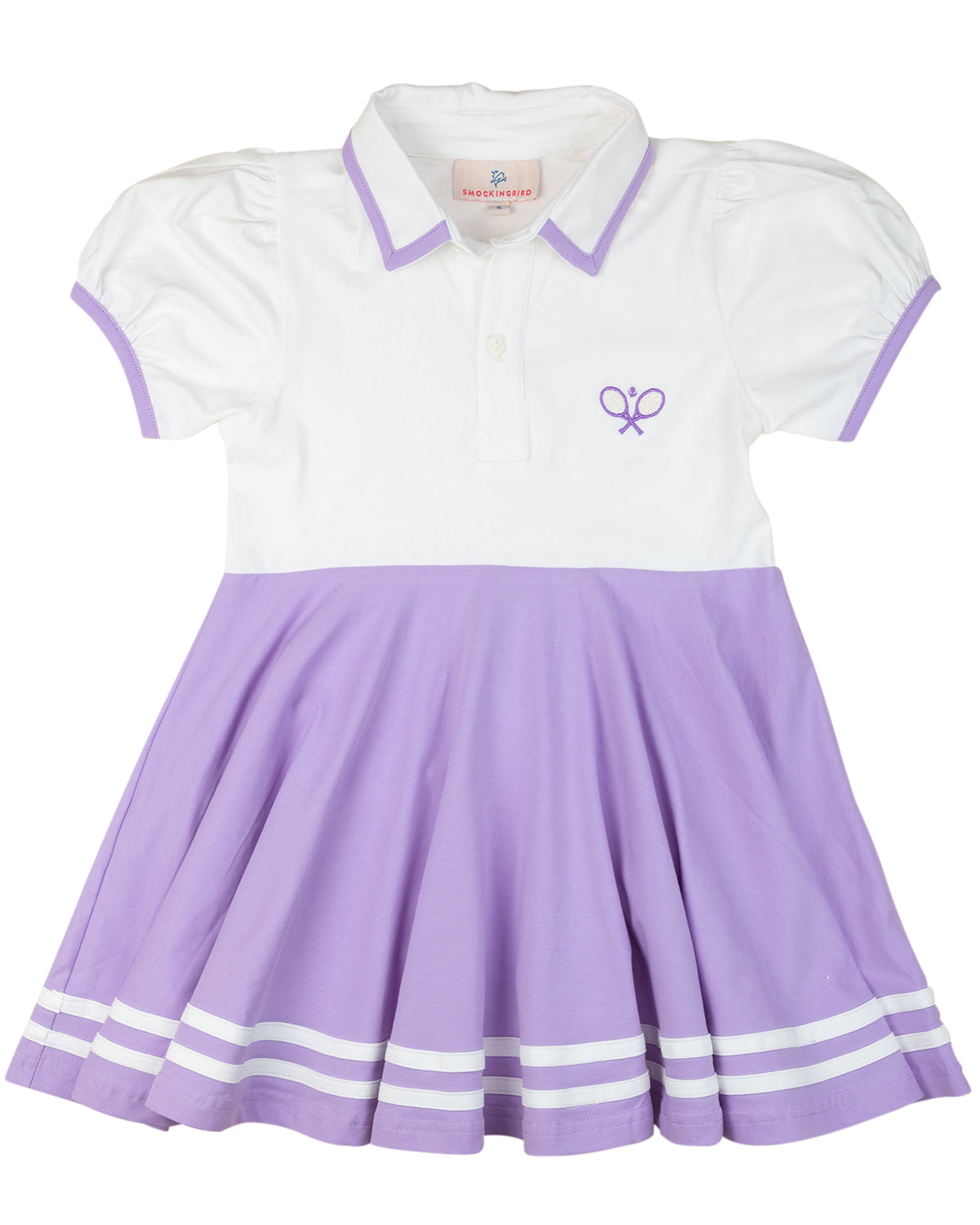 Purple and White Knit Tennis Dress- FINAL SALE Smockingbird