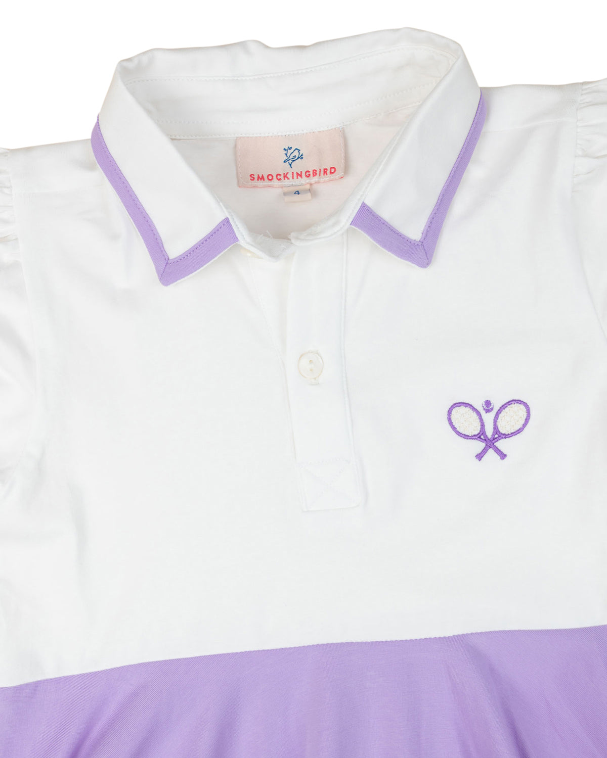 Purple and White Knit Tennis Dress- FINAL SALE Smockingbird