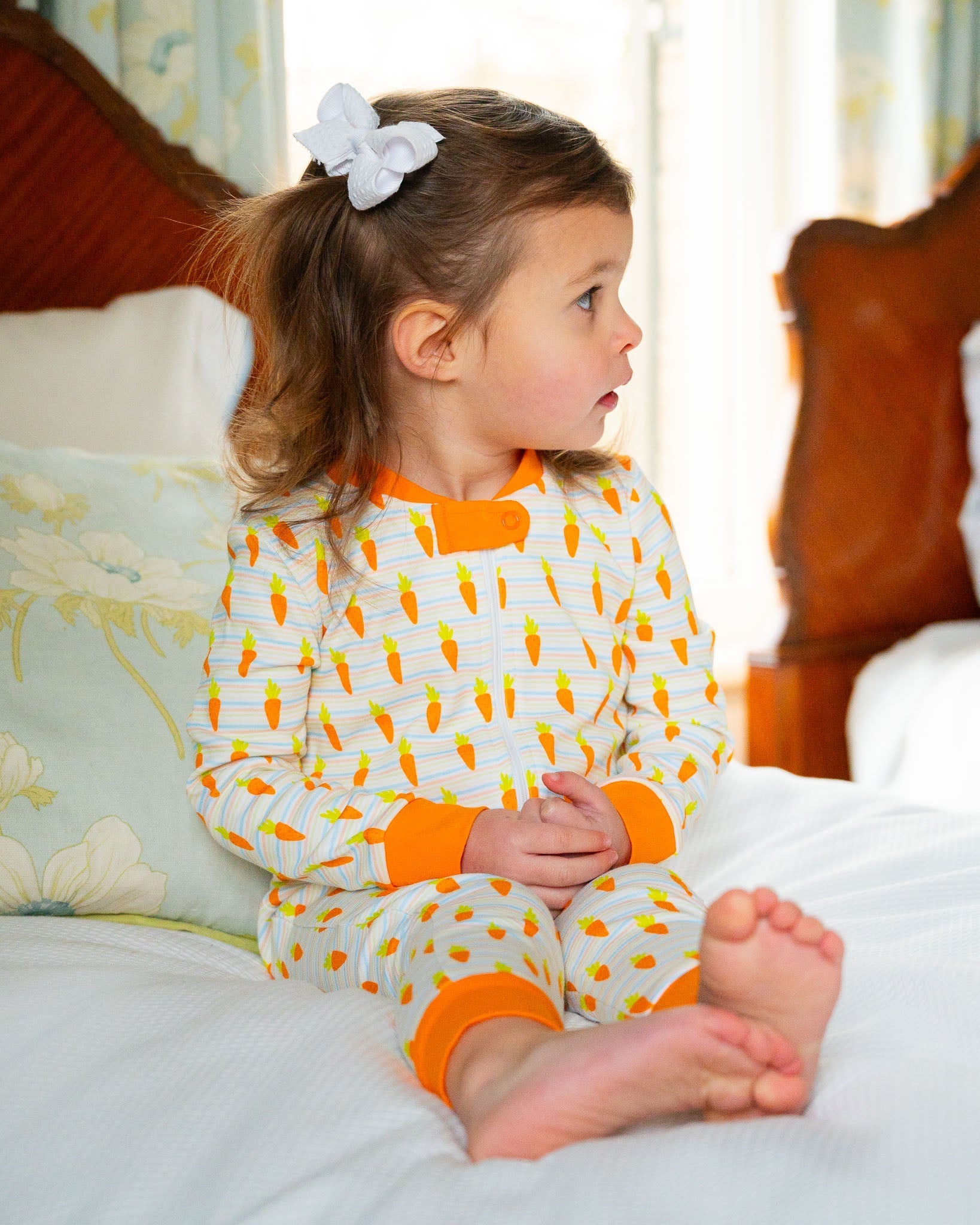 Carrots Striped Knit Zip Up Pajamas-FINAL SALE Smockingbird