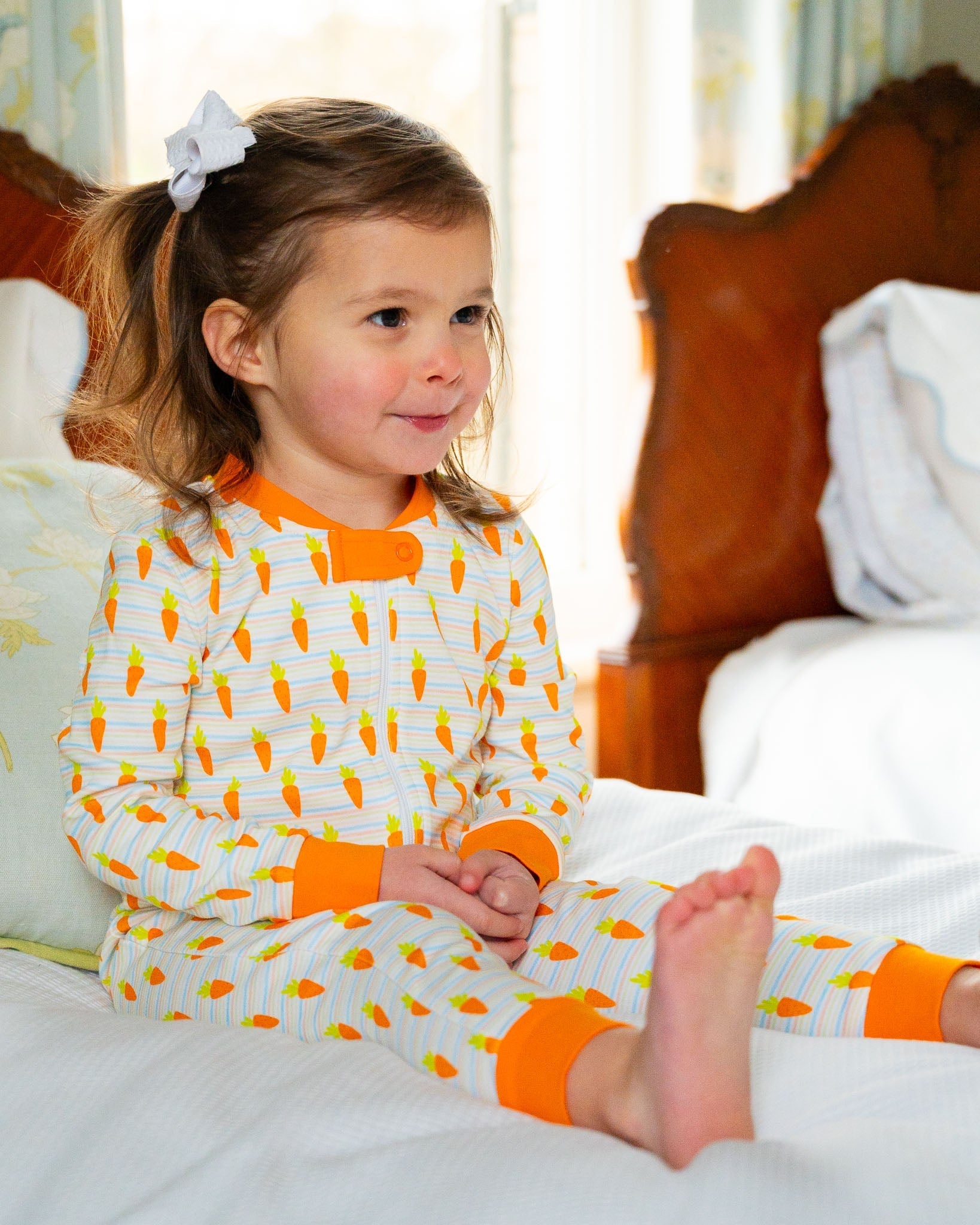 Carrots Striped Knit Zip Up Pajamas-FINAL SALE Smockingbird