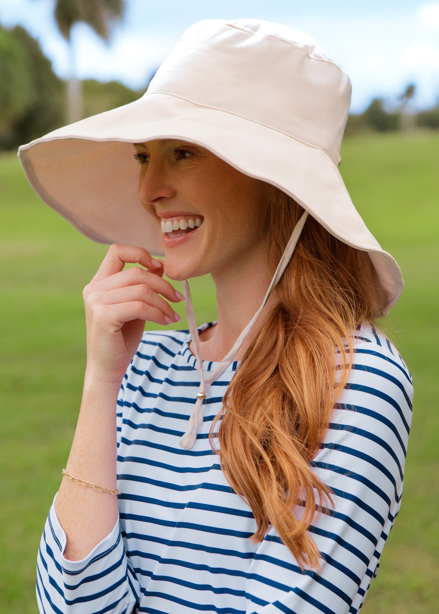 Khaki Reversible Wide Brim Sun Hat
