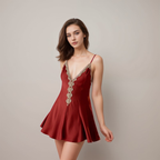 Lace Hem Silky Bridal Lingerie Set - 5 Colors, Sizes S to 5XL SelenaHuanStudio