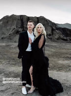 Tulle Ruffled Sleeves Fringe Multi-Color Custom Robe Dress for Theme Photo Shoot SelenaHuanStudio