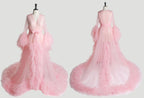 Tulle Ruffled Sleeves Fringe Multi-Color Custom Robe Dress for Theme Photo Shoot SelenaHuanStudio