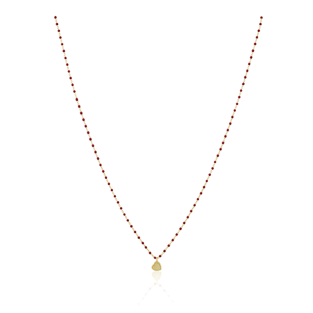 Elsa Mini Heart Necklace Red