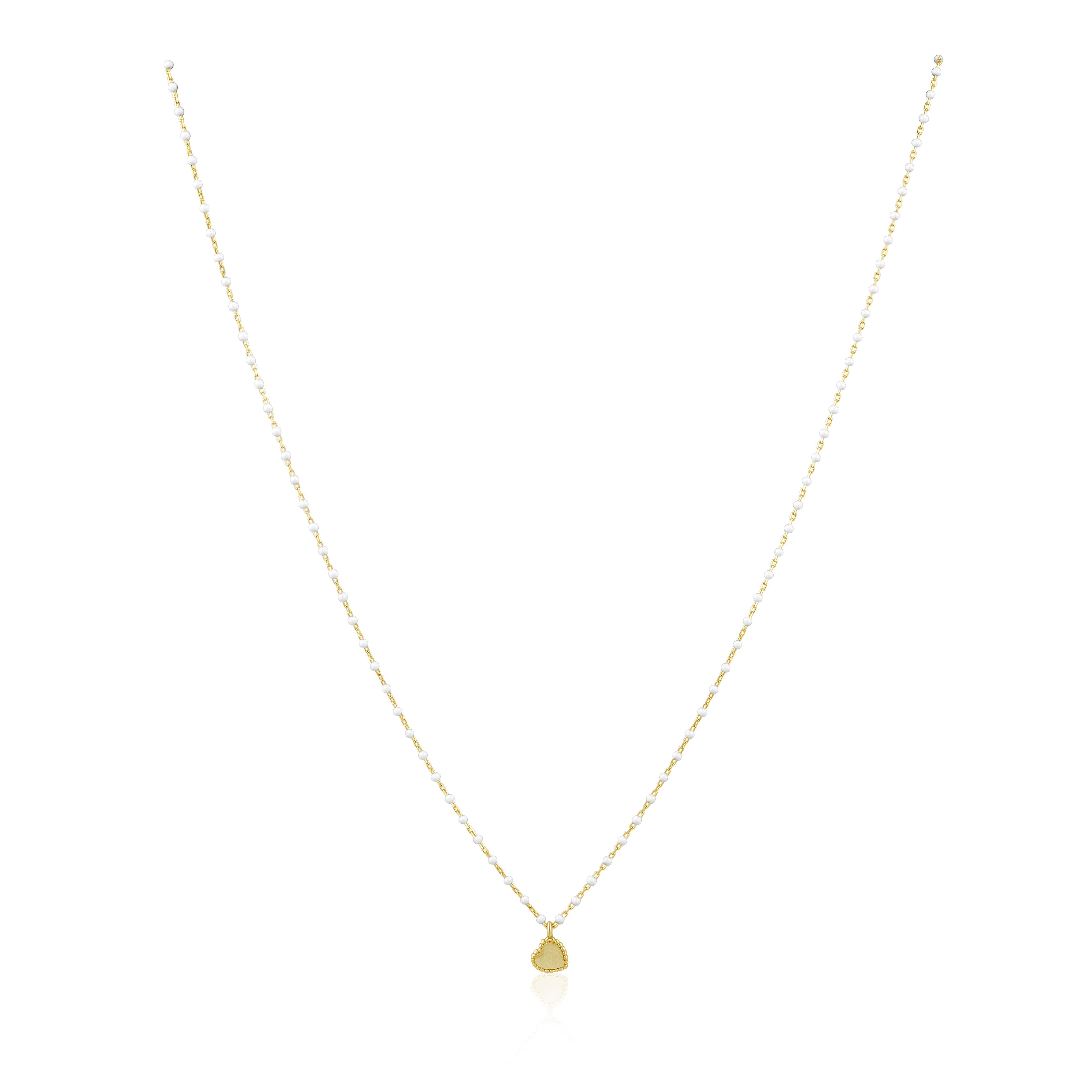Elsa Mini Heart Necklace White