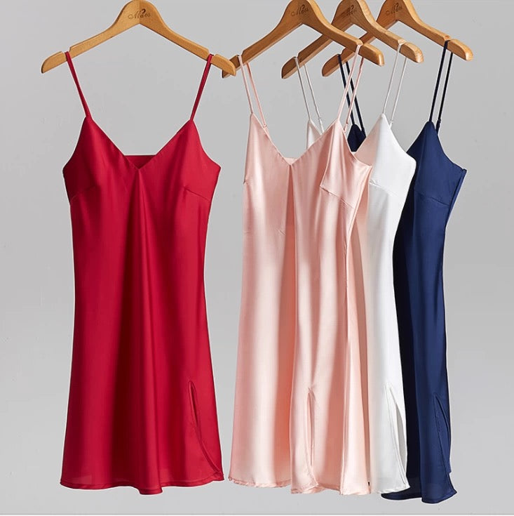 Silky Elegant Night Dress Slips Multicolors - Short SelenaHuanStudio