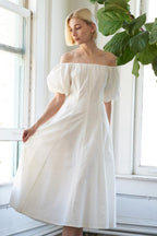 PROTECTING MY PEACE WOVEN MIDI DRESS Flying Tomato