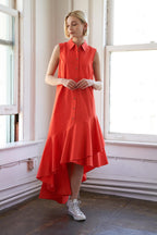 LOOKING MY WAY WOVEN MIDI DRESS Flying Tomato