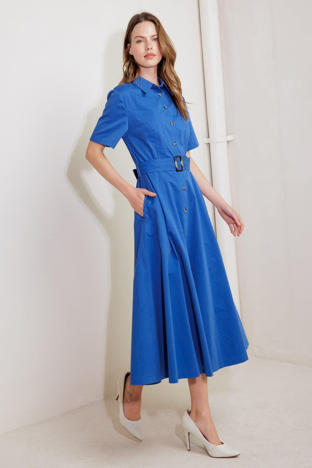 LUCKY ME WOVEN MIDI DRESS Flying Tomato