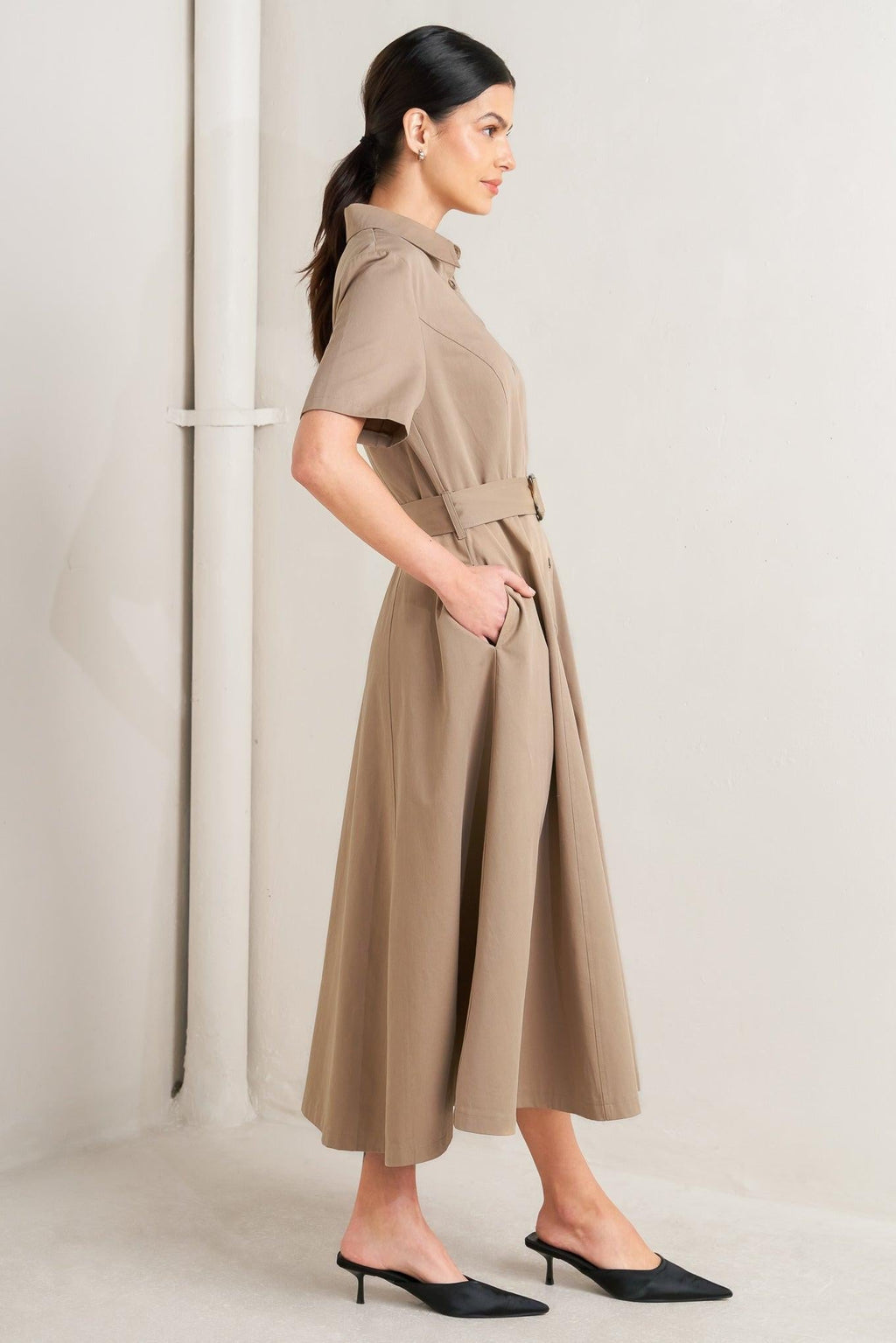 LUCKY ME WOVEN MIDI DRESS Flying Tomato