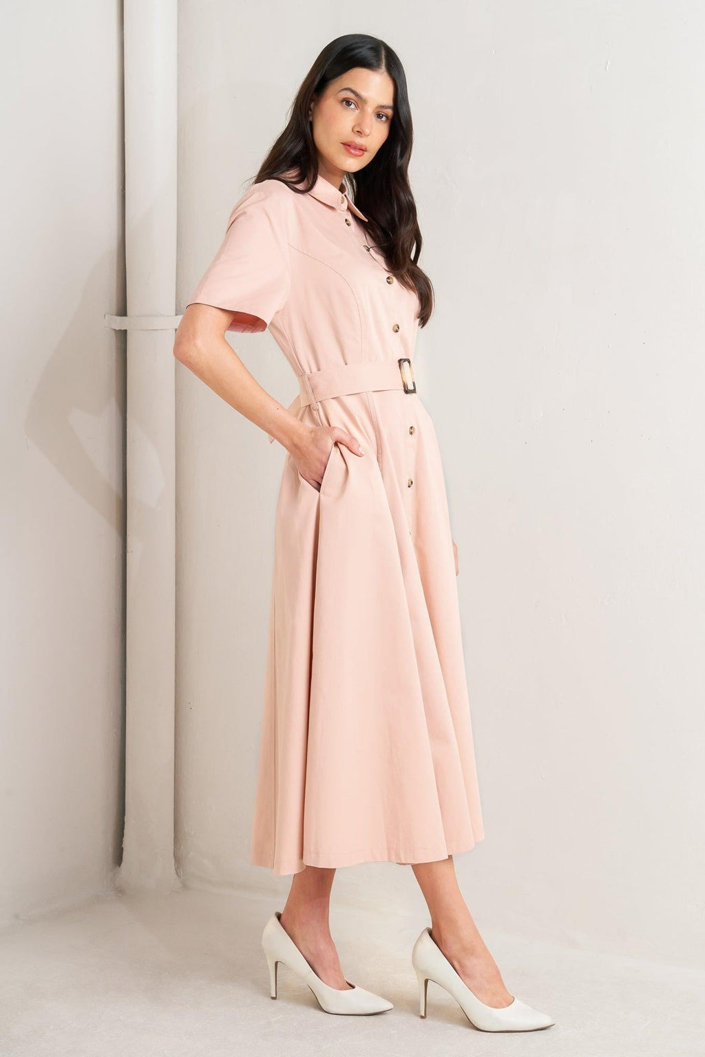 LUCKY ME WOVEN MIDI DRESS Flying Tomato
