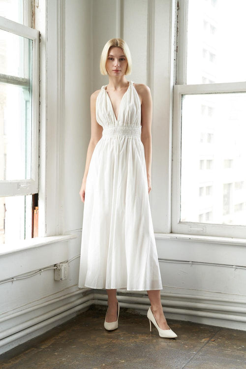 BIG CITY DREAMS WOVEN MIDI DRESS Flying Tomato