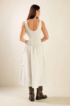 LIGHT UP THE SKY WOVEN MIDI DRESS Flying Tomato
