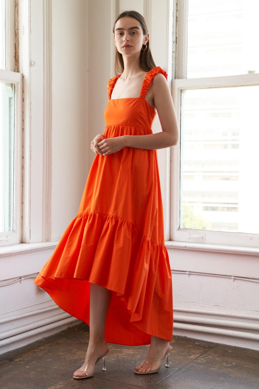 SUNBEAM SPLENDOR WOVEN MIDI DRESS Flying Tomato