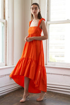 SUNBEAM SPLENDOR WOVEN MIDI DRESS Flying Tomato