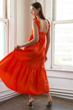 SUNBEAM SPLENDOR WOVEN MIDI DRESS Flying Tomato