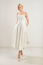 LIFE'S COMPASS WOVEN MIDI DRESS Flying Tomato