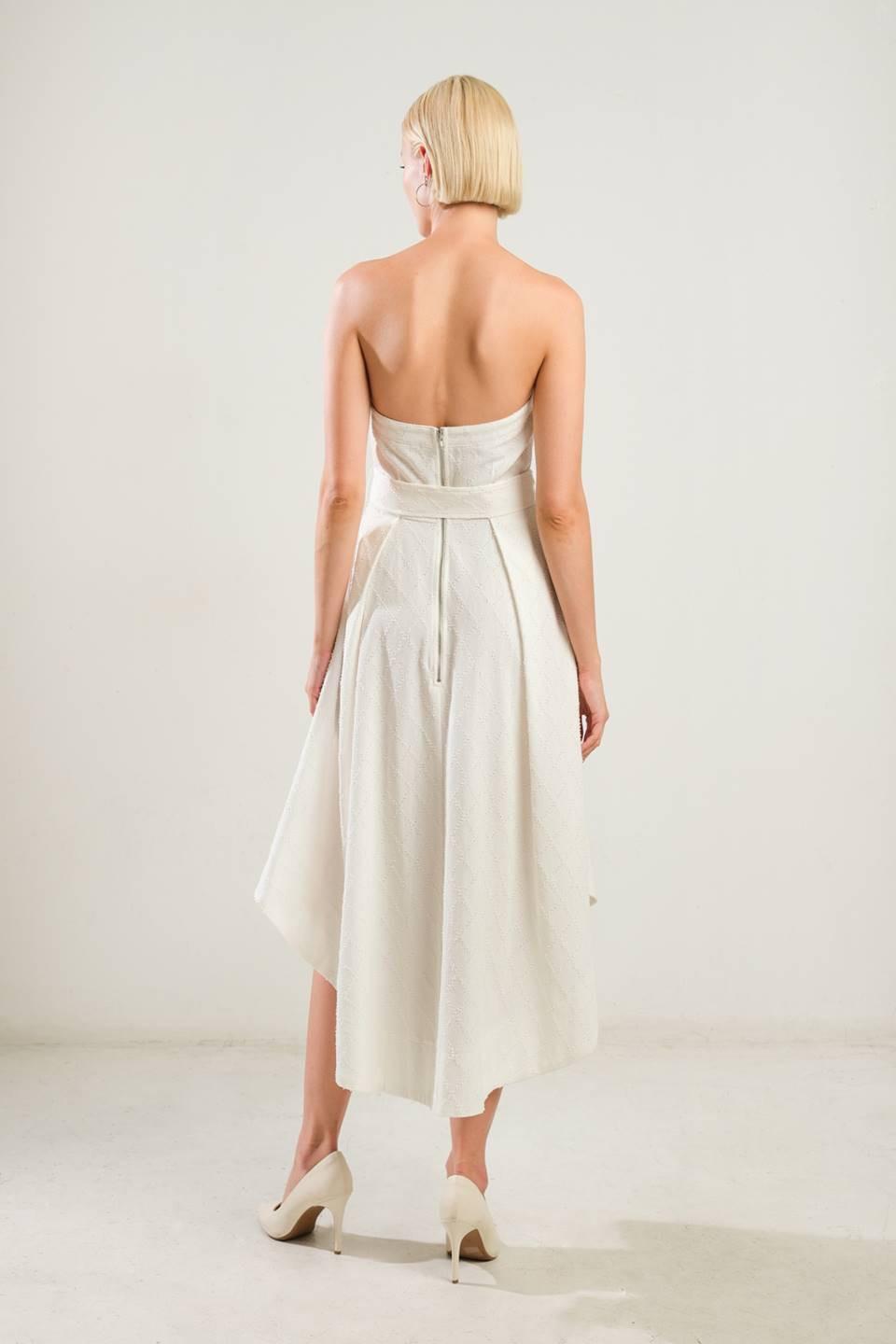 LIFE'S COMPASS WOVEN MIDI DRESS Flying Tomato