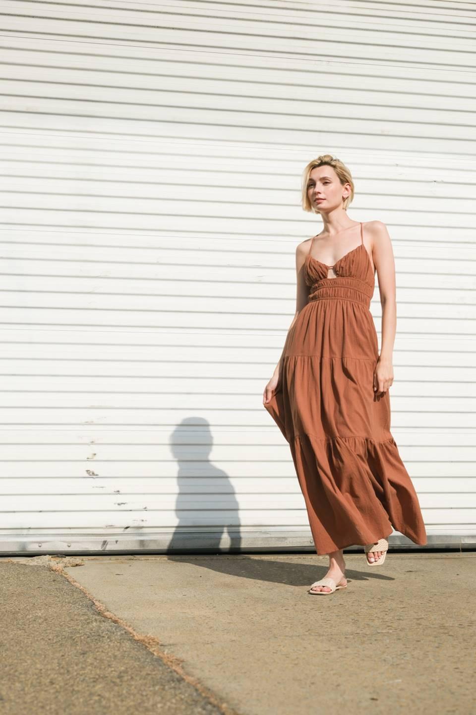 EFFORTLESS ELEGANCE WOVEN MAXI DRESS Flying Tomato