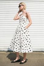 HARMONY HORIZON WOVEN MIDI DRESS Flying Tomato