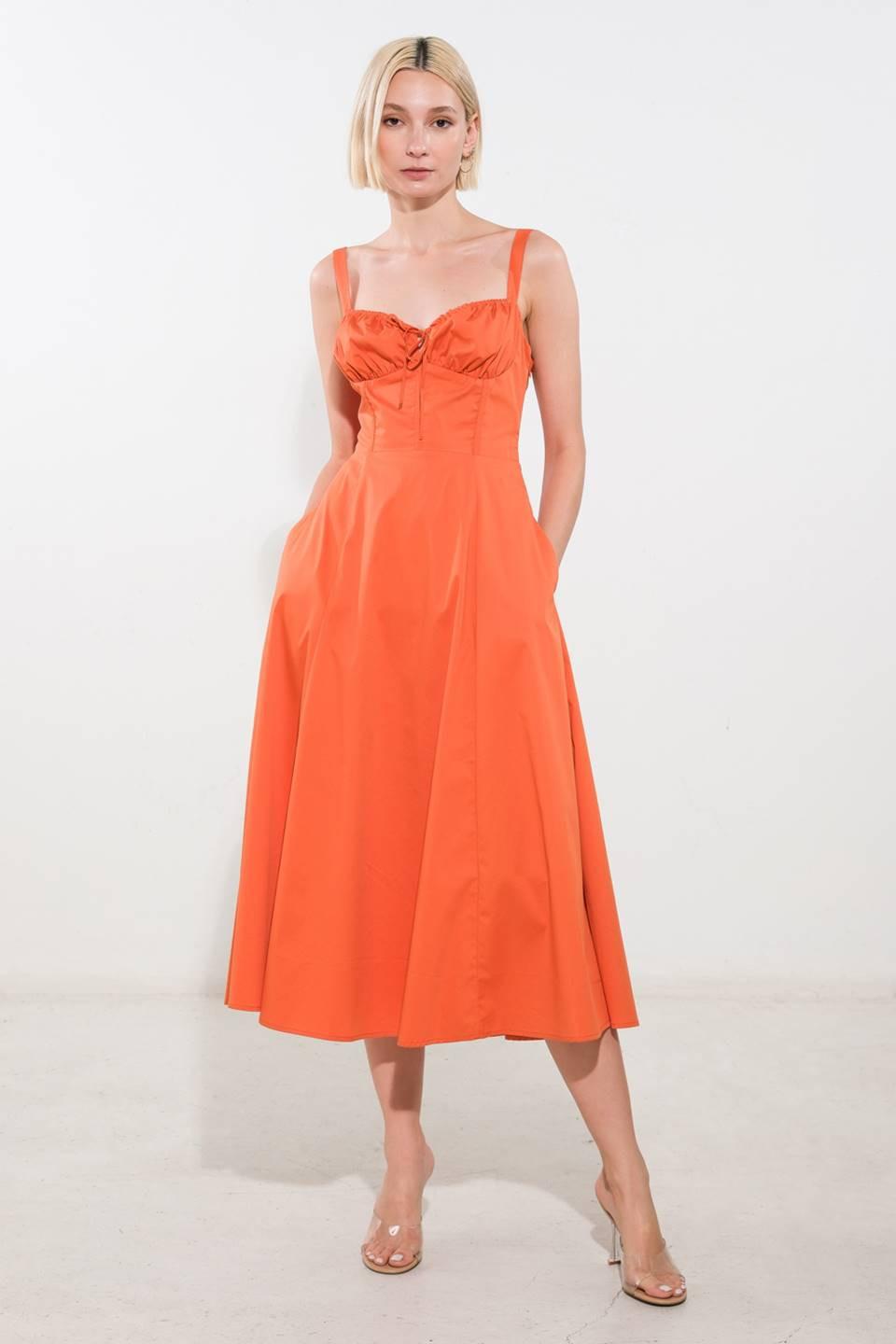 OCEANIC OPULENCE WOVEN MIDI DRESS Flying Tomato