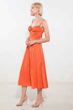 OCEANIC OPULENCE WOVEN MIDI DRESS Flying Tomato
