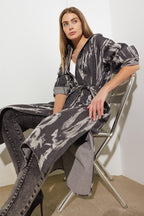 HERE & NOW WOVEN DENIM MIDI SHIRT DRESS Flying Tomato